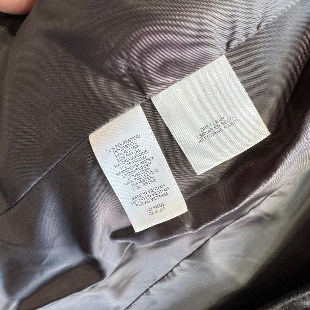 Evan Picone Petite 4P Gray Stretch Blazer Wool Career Jacket Office - Picture 10 of 12